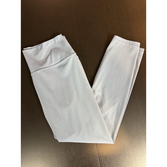 Athleta Transcend Rib 7/8 Tight Grey Blue Medium Ribbed Yoga Tights - Picture 1 of 13